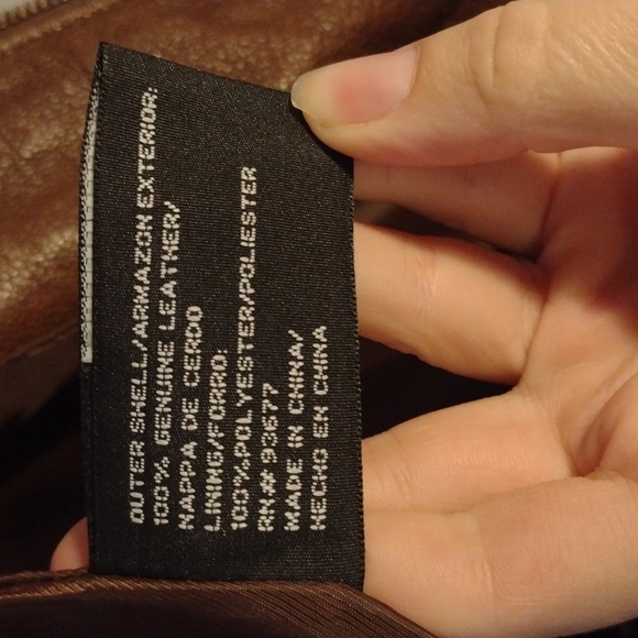 a.n.a. Brown Leather Jacket Size L - Picture 8 of 8